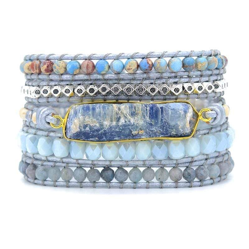 Kvinders Boho Wrap Armbånd med Blå Topaz 4