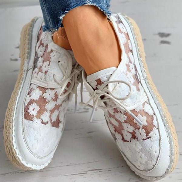 Kvinders Broderede Sneakers Komfortabel Stil 4