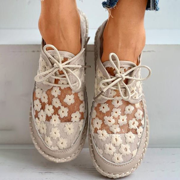 Kvinders Broderede Sneakers Komfortabel Stil 5