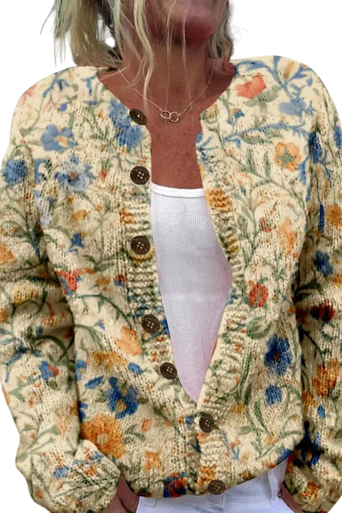 Kvinders Cardigan Med Broderi Vintage-Inspireret Stil 0