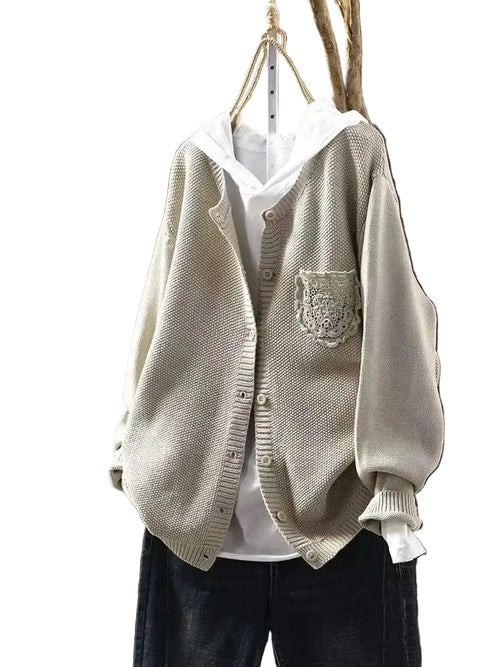 Kvinders Cardigan med Draperet Silhuet 0