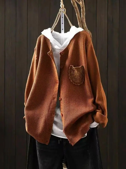 Kvinders Cardigan med Draperet Silhuet 3