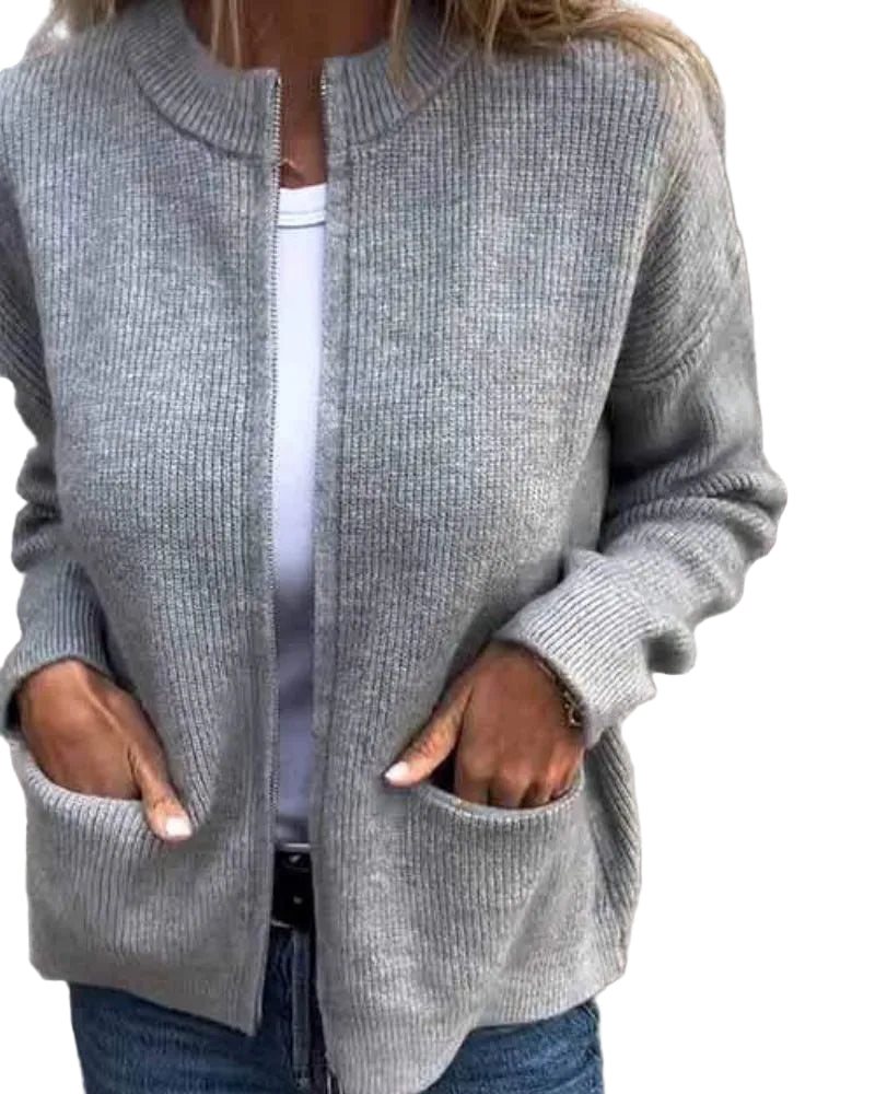 Kvinders Cardigan med Lynlås og Moderne Stil 0