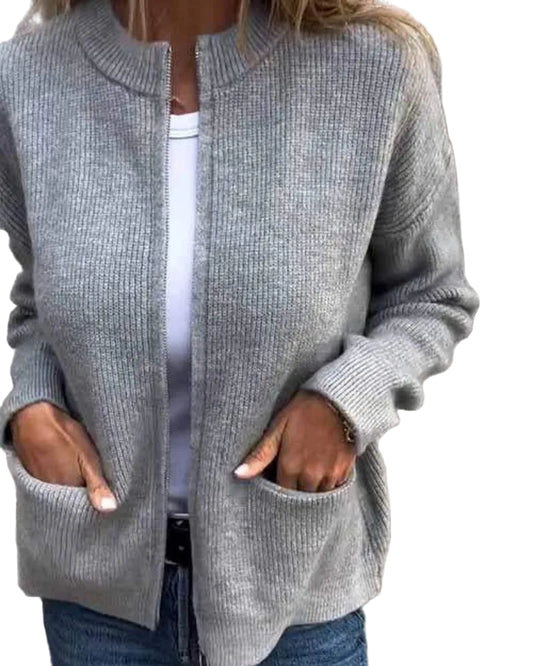 Kvinders Cardigan med Lynlås og Moderne Stil 0