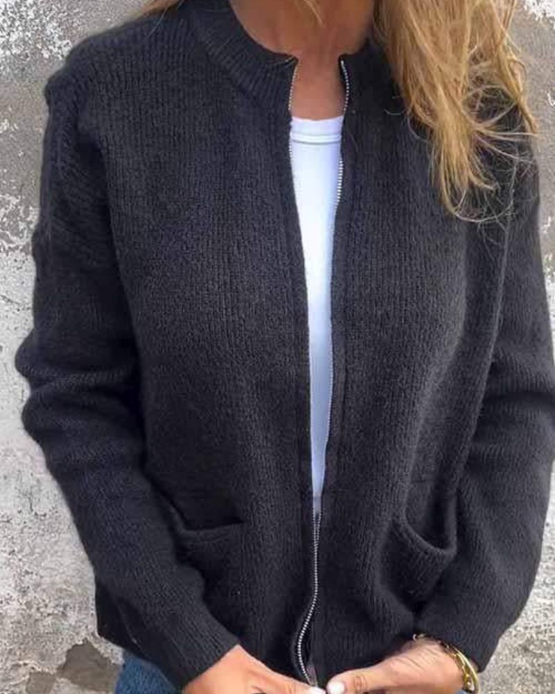 Kvinders Cardigan med Lynlås og Moderne Stil 2
