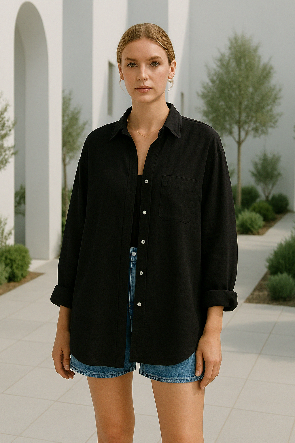 Kvinders Casual Shirt med Alziend Øje Blødt Materiale 2