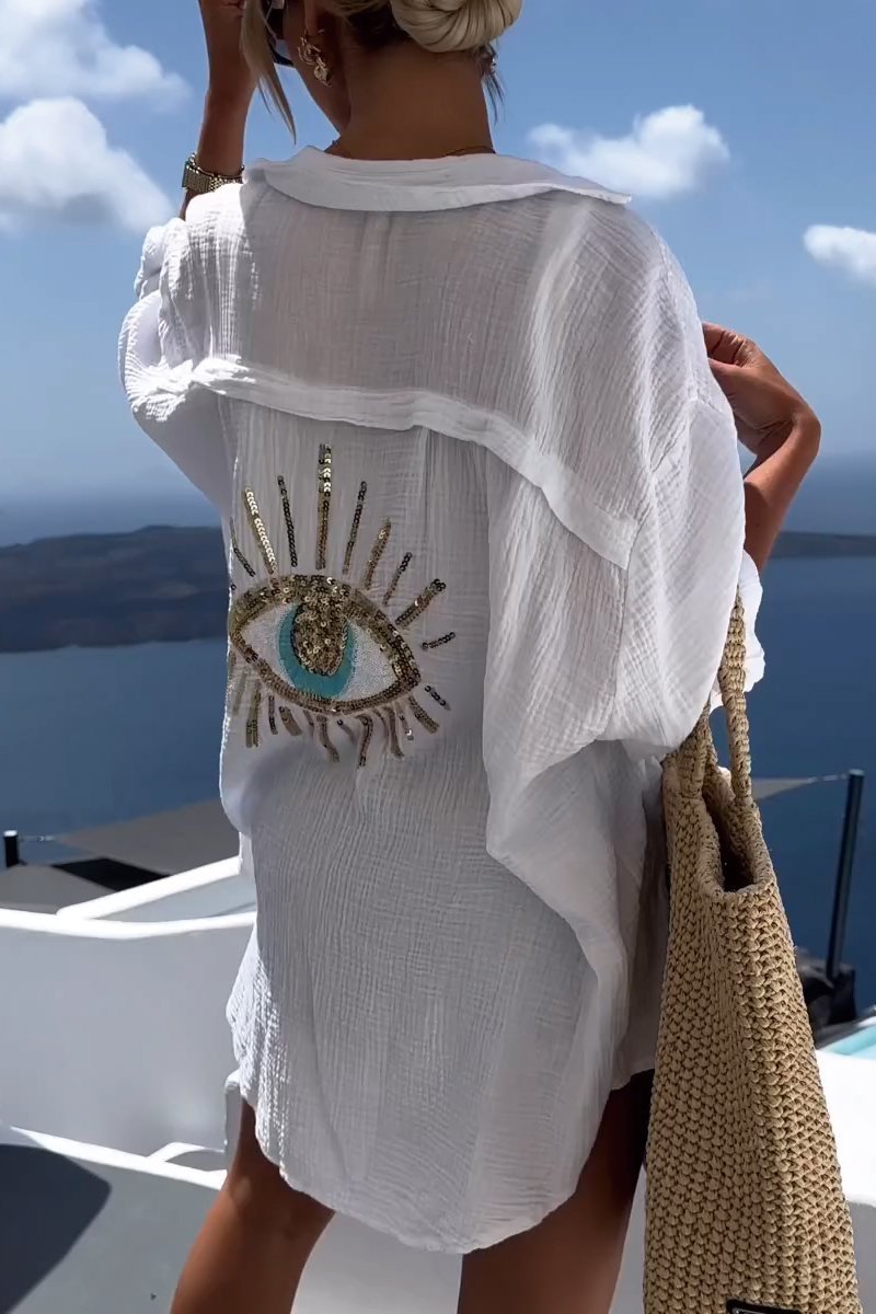Kvinders Casual Shirt med Alziend Øje Blødt Materiale 3