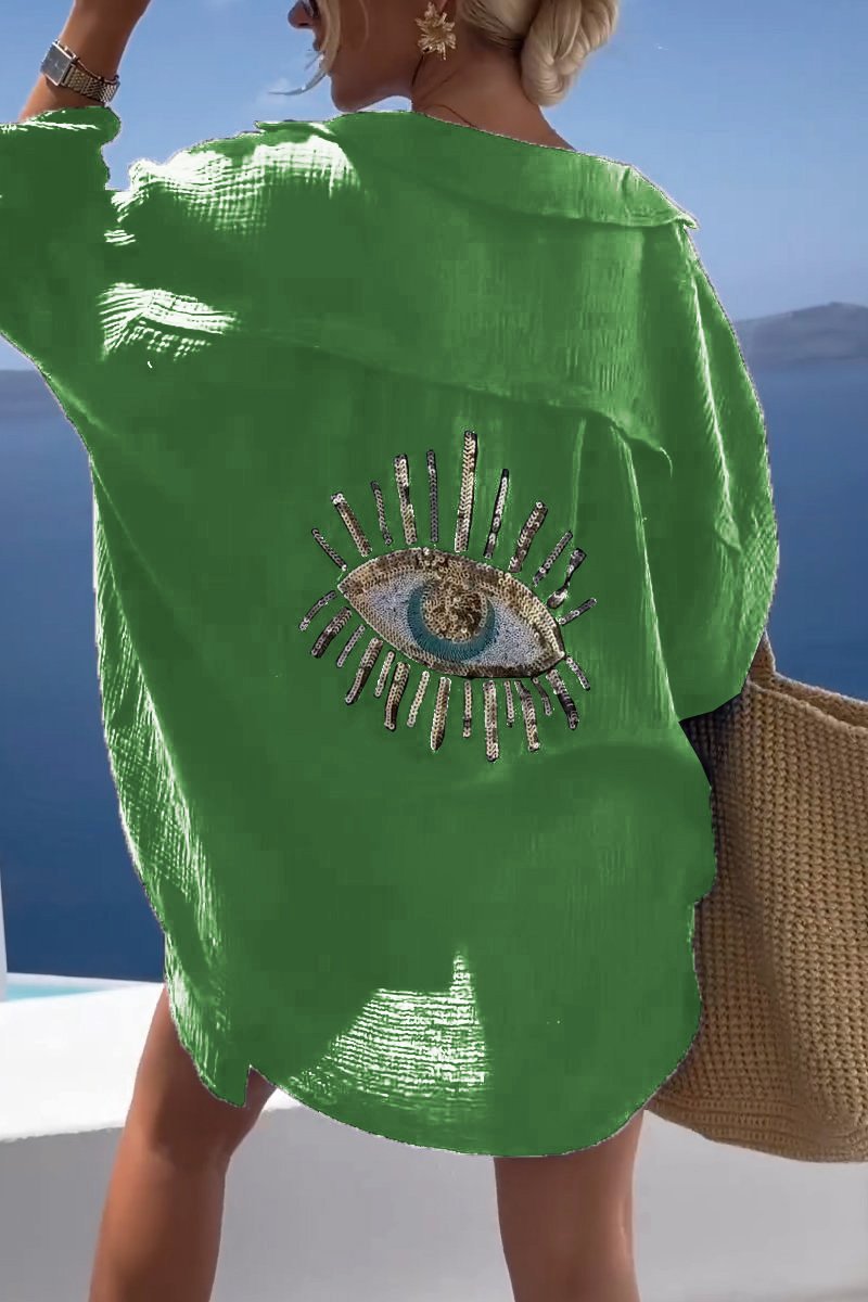 Kvinders Casual Shirt med Alziend Øje Blødt Materiale 9