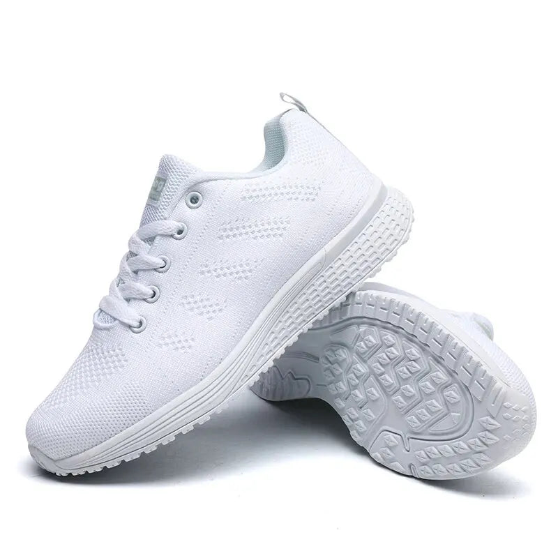 Kvinders Casual Sko Åndbar Mesh Flade Sneakers 4
