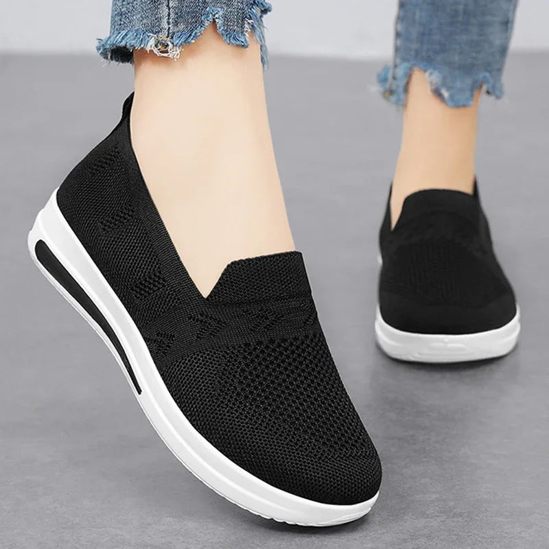 Kvinders Casual Sneakers Åndbar Strik Mesh 4