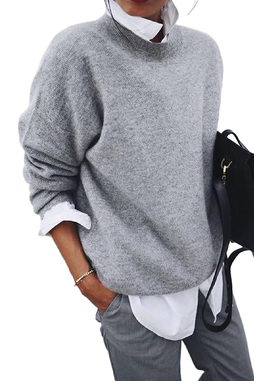 Kvinders Casual Sweater med Krave To Stykker 0