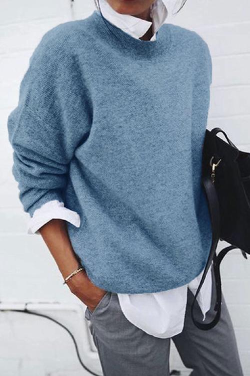 Kvinders Casual Sweater med Krave To Stykker 1