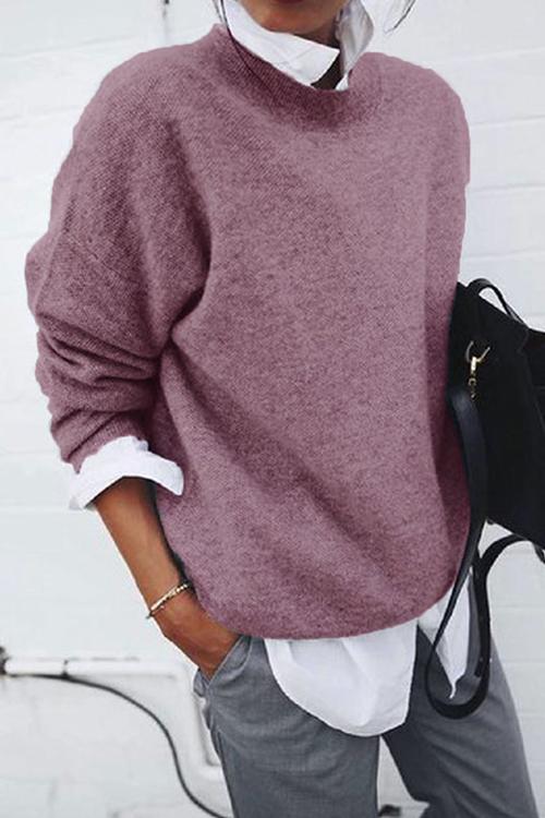 Kvinders Casual Sweater med Krave To Stykker 2