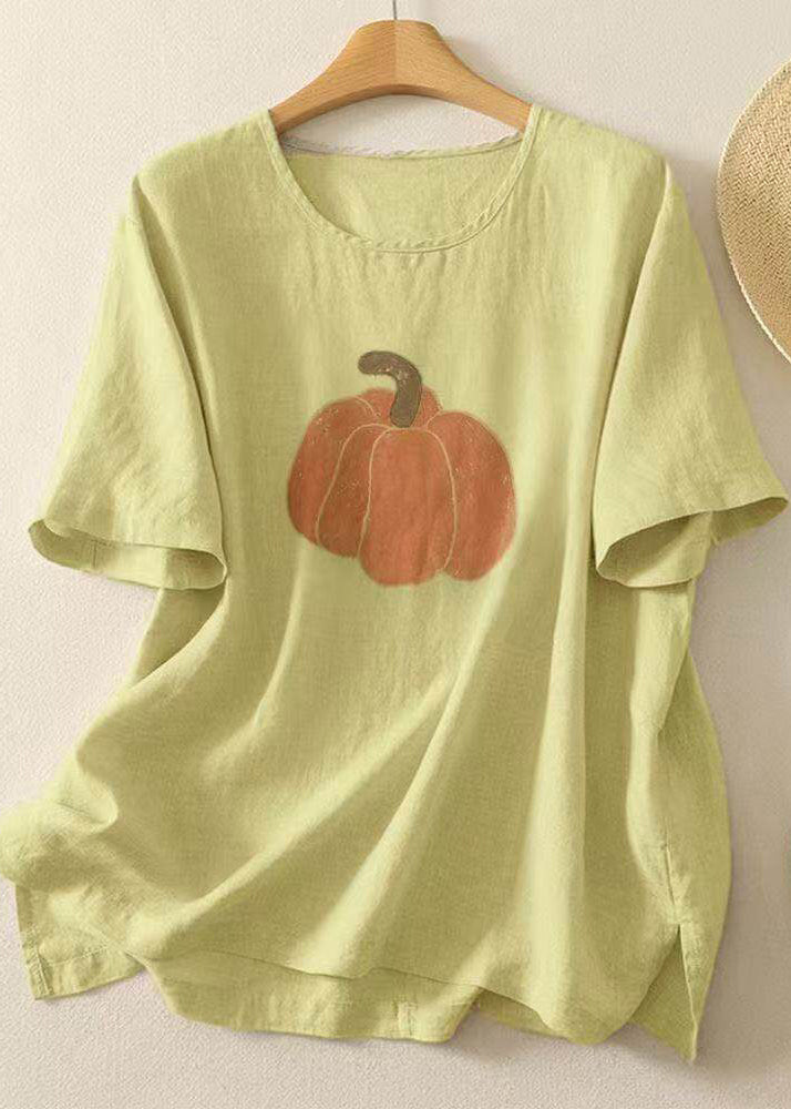 Kvinders Casual T-shirt med O-hals og Print 4
