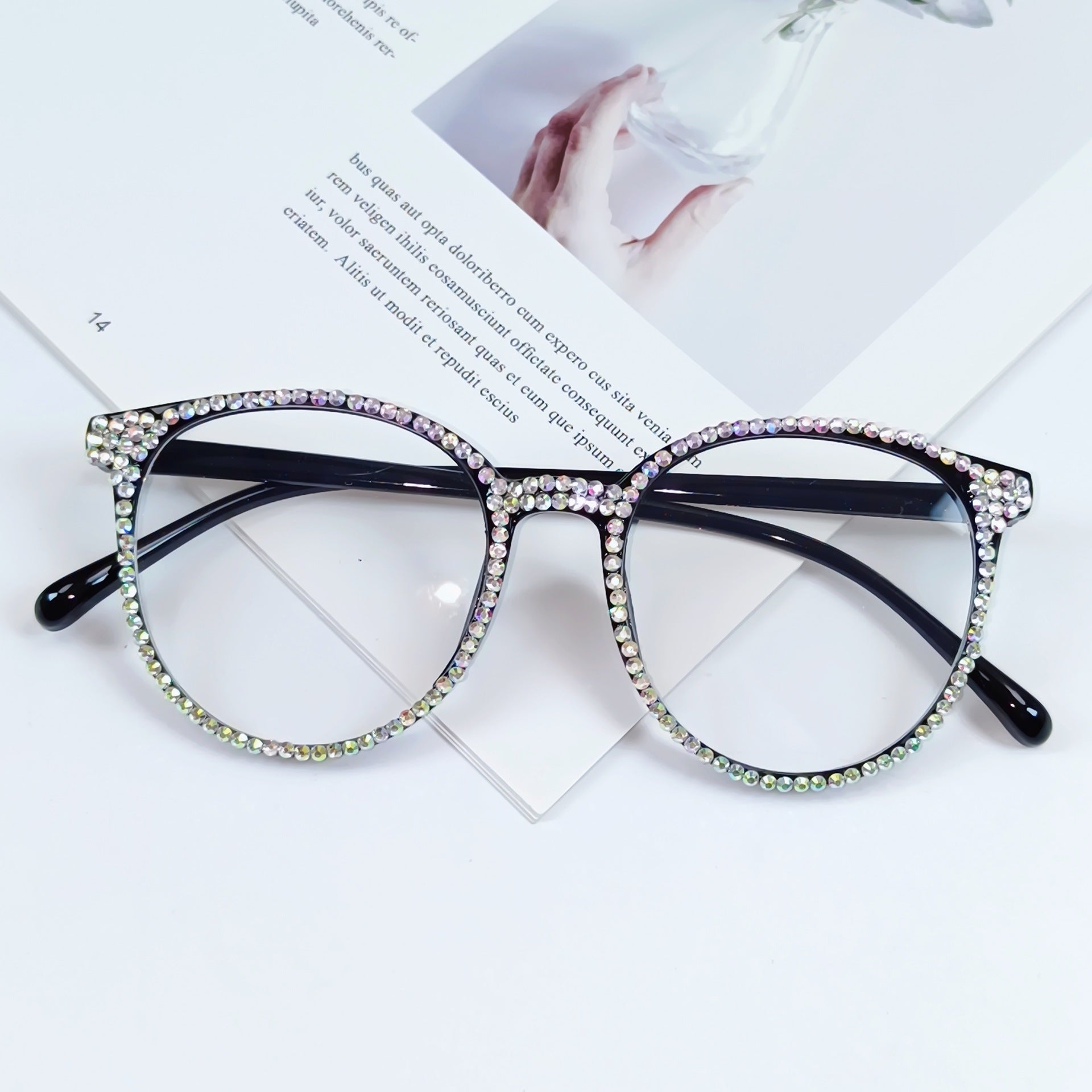 Kvinders Cat Eye Briller med Rhinsten Glamour 0
