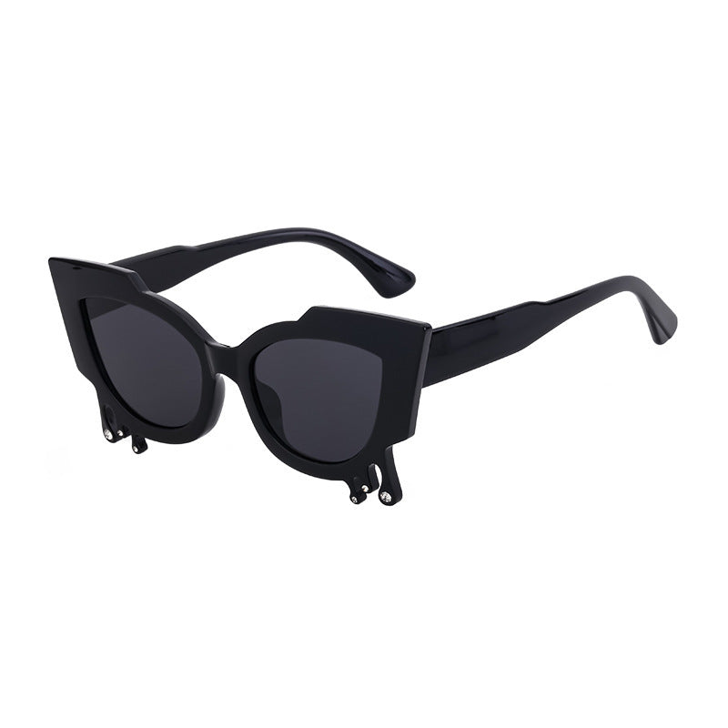 Kvinders Cat Eye Solbriller med Kunstneriske Detaljer 6