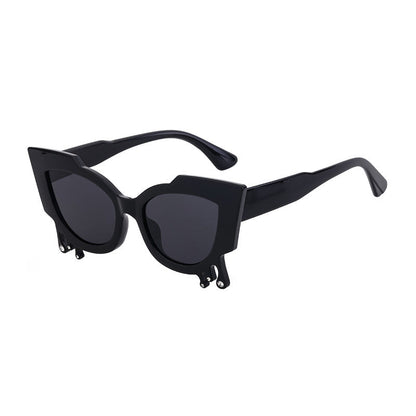Kvinders Cat Eye Solbriller med Kunstneriske Detaljer 6