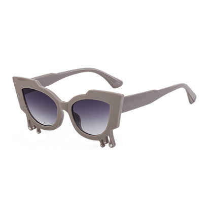 Kvinders Cat Eye Solbriller med Kunstneriske Detaljer 8