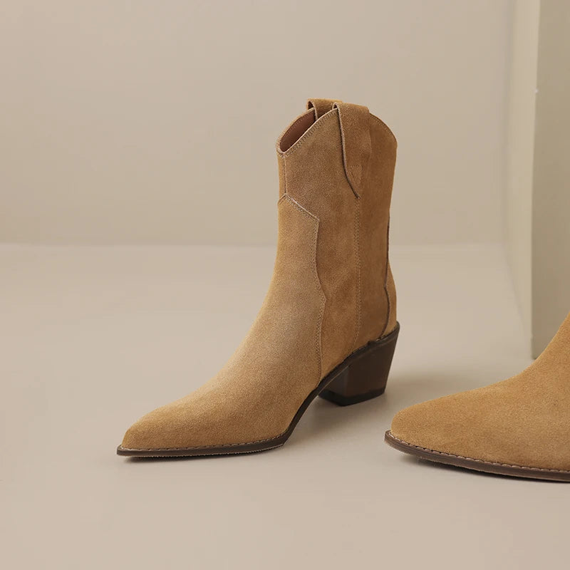 Kvinders Chelsea Støvler Western Stil Ankelhøjde 8