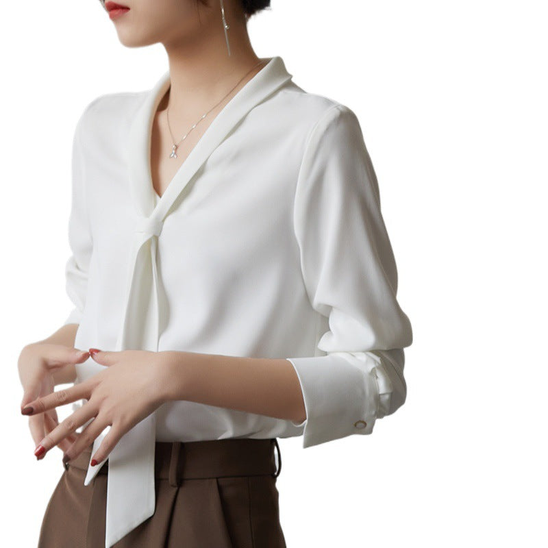 Kvinders Chiffon Bluse med Sløjfe 3