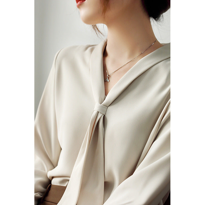 Kvinders Chiffon Bluse med Sløjfe 4