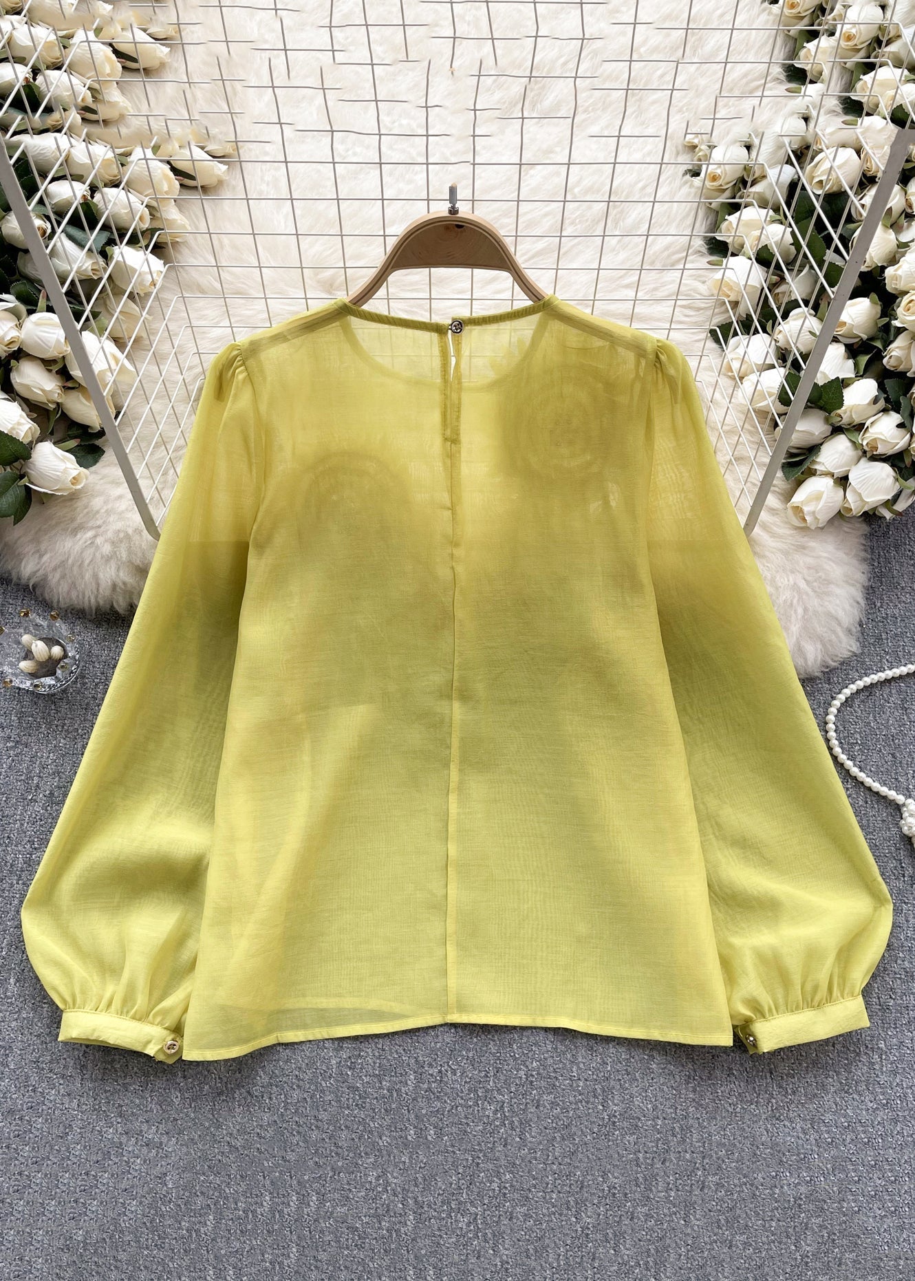 Kvinders Chiffon Skjorte med Lange Ærmer 4
