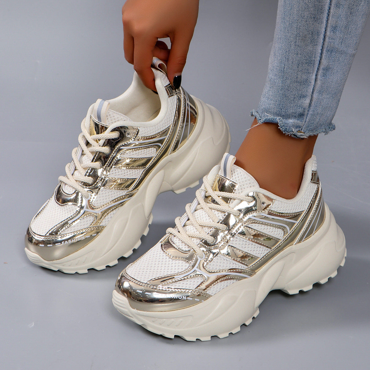 Kvinders Chunky Sneakers Sporty Design 2