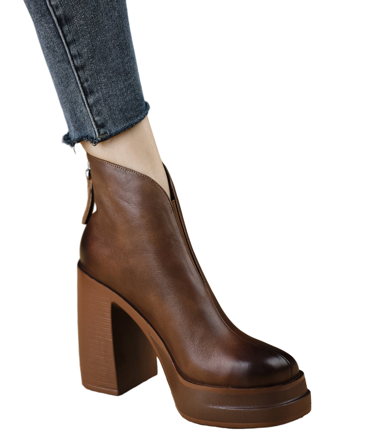 Kvinders Chunky Støvler med Høj Hæl Moderne Design 0