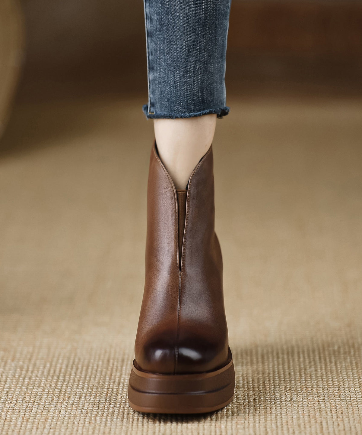 Kvinders Chunky Støvler med Høj Hæl Moderne Design 2