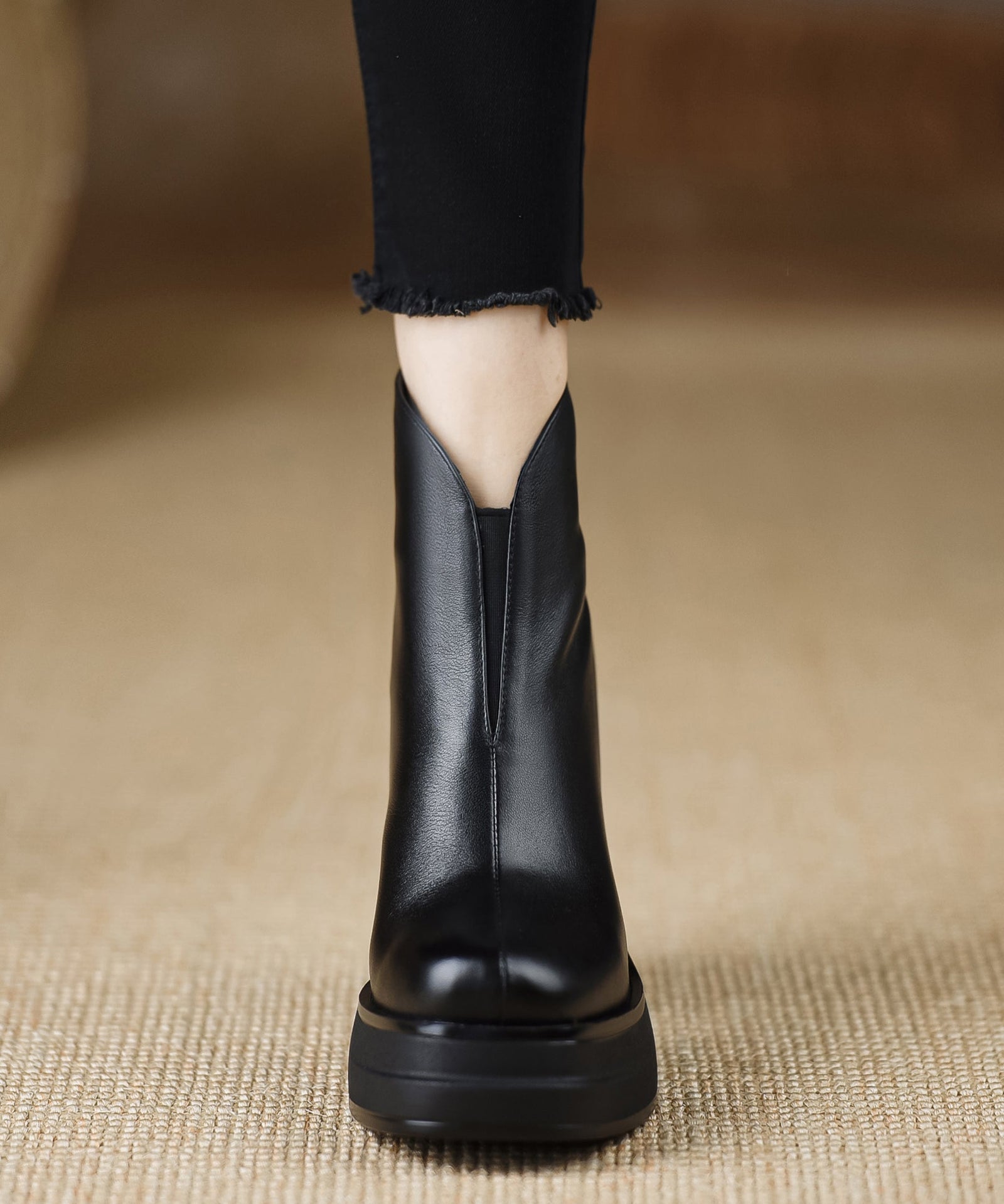 Kvinders Chunky Støvler med Høj Hæl Moderne Design 3