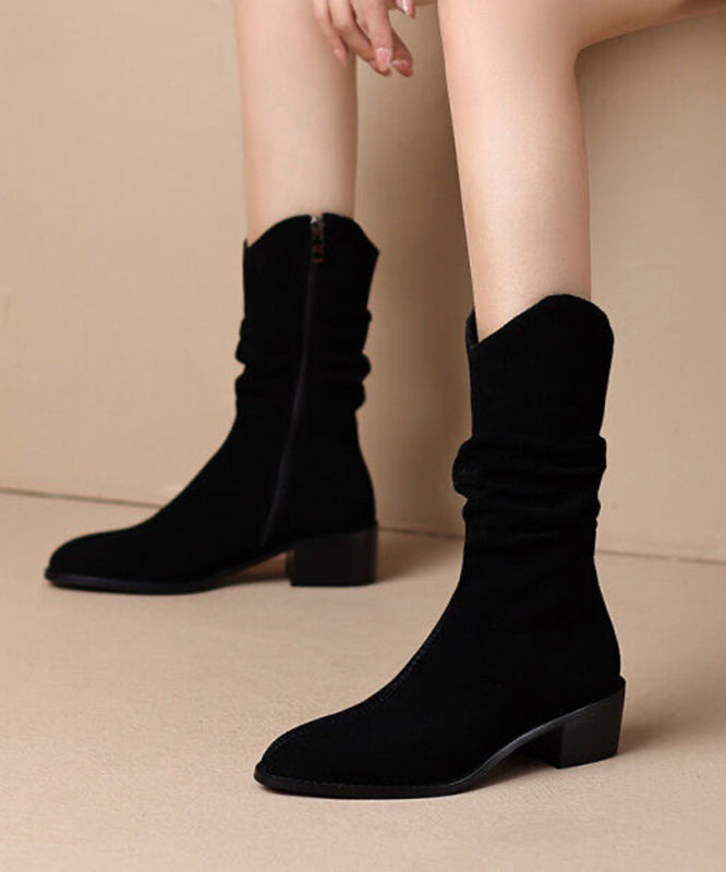 Kvinders Chunky Støvler med Splejsning 1