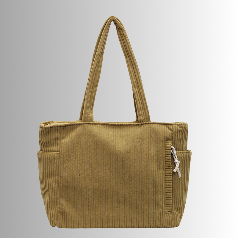 Kvinders Corduroy Tote Taske Praktisk Design 2