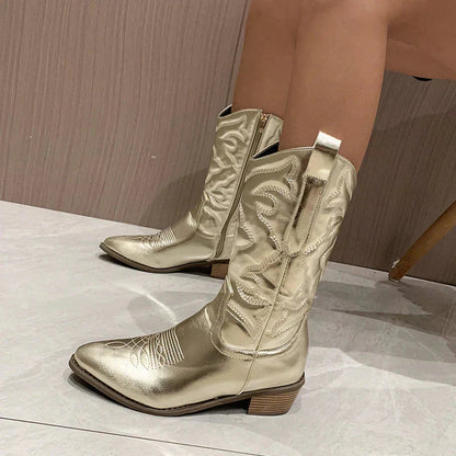 Kvinders Cowboystøvler Metallic Stil Moderne 5