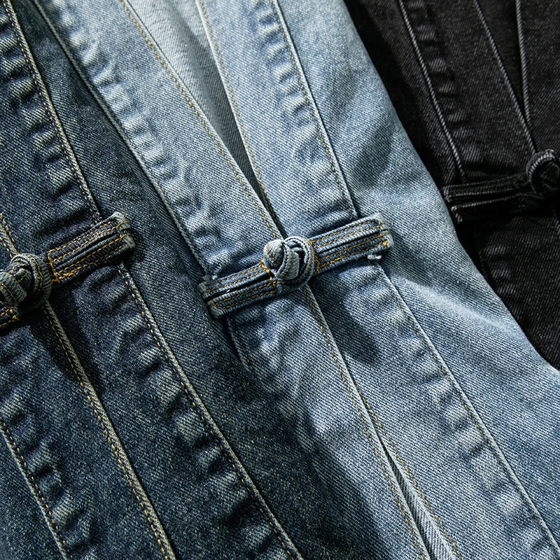 Kvinders Denim Kimono Vintage Stil 4