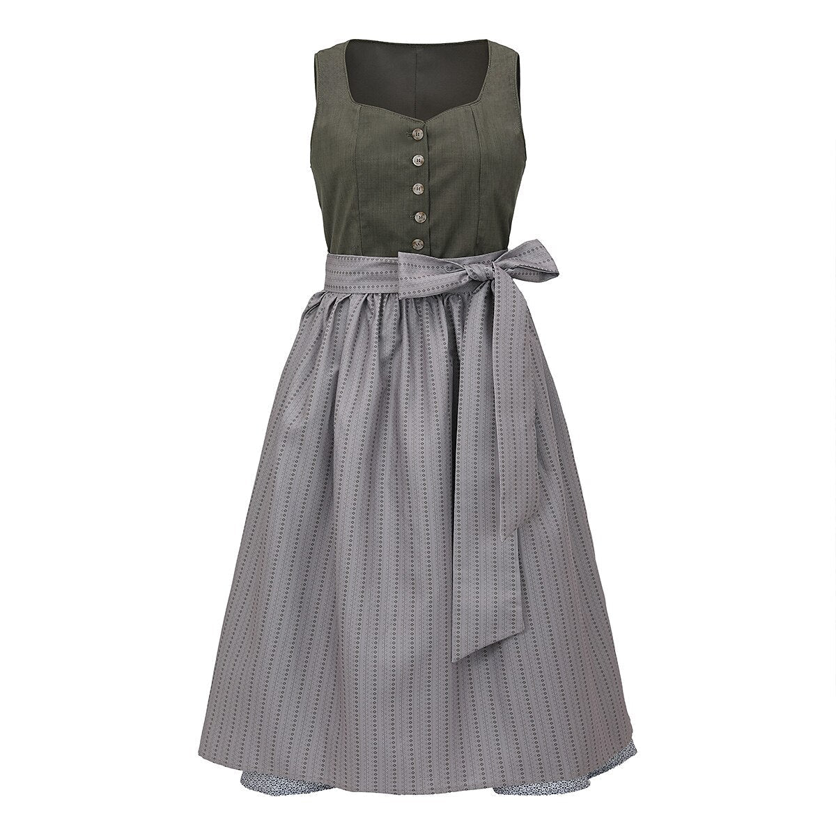 Kvinders Dirndl Kjole med Forklæde Traditionelt Design 100% Bomuld 1