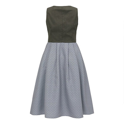 Kvinders Dirndl Kjole med Forklæde Traditionelt Design 100% Bomuld 4