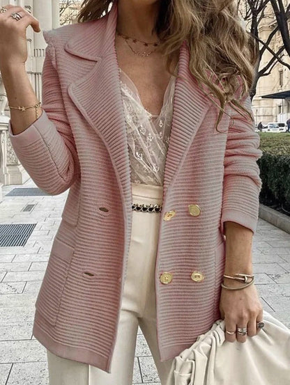 Kvinders Dobbeltradet Blazer Med Klassisk Revers 3