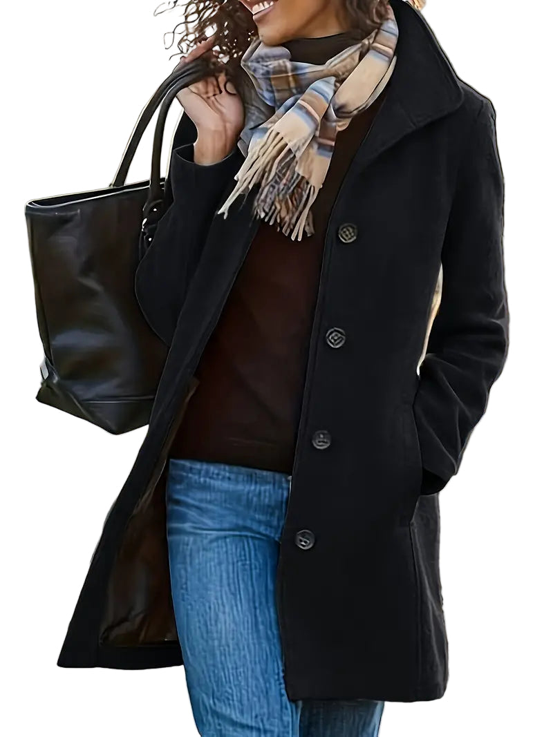 Kvinders Enkeltknaps Frakke 0