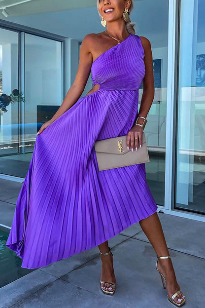 Kvinders Festkjole med One Shoulder Cut Out 4