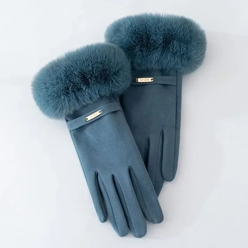 Kvinders Figursyet Handsker med Pelsmanchet 1