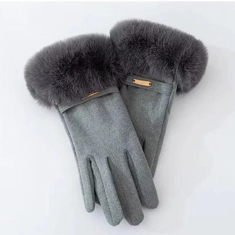 Kvinders Figursyet Handsker med Pelsmanchet 5