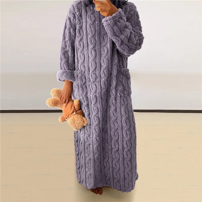 Kvinders Fleece Kjole Cozy Design Langærmet 4
