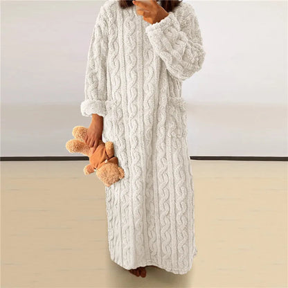 Kvinders Fleece Kjole Cozy Design Langærmet 7