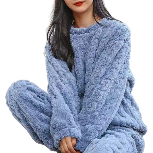 Kvinders Fleece Pyjamasæt Komfortabelt 0