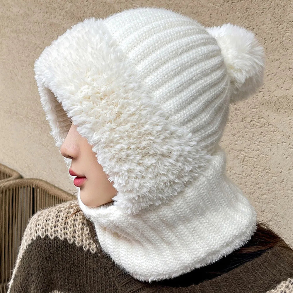 Kvinders Fleece Vinterhat med Snood Casual 3