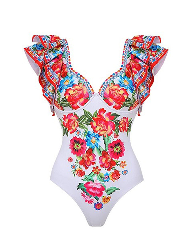 Kvinders Floral Skirted Badedragt med Top og Nederdel Solgt Separat 11