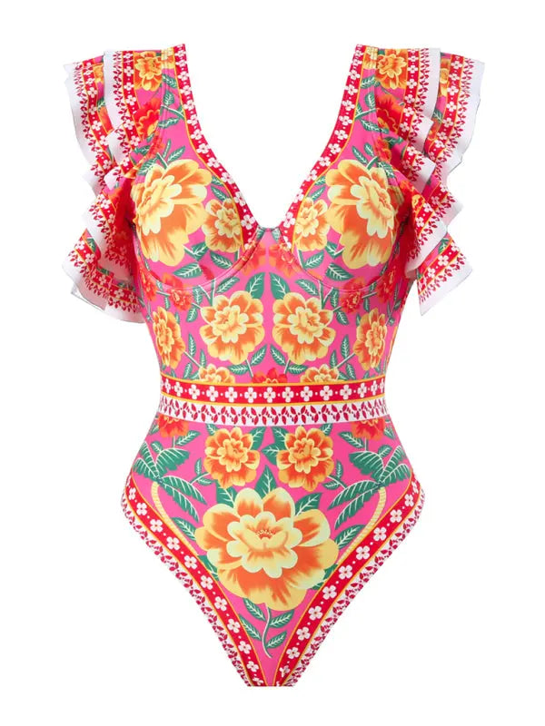 Kvinders Floral Skirted Badedragt med Top og Nederdel Solgt Separat 4