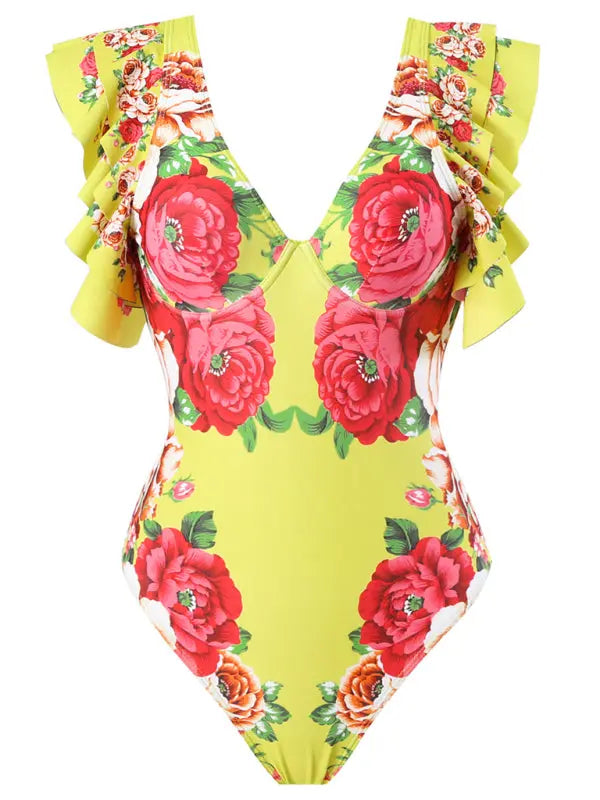 Kvinders Floral Skirted Badedragt med Top og Nederdel Solgt Separat 5