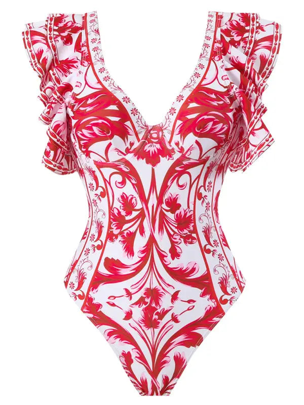 Kvinders Floral Skirted Badedragt med Top og Nederdel Solgt Separat 8