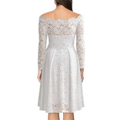 Kvinders Formelle Kjole med Off-Shoulder Design 1